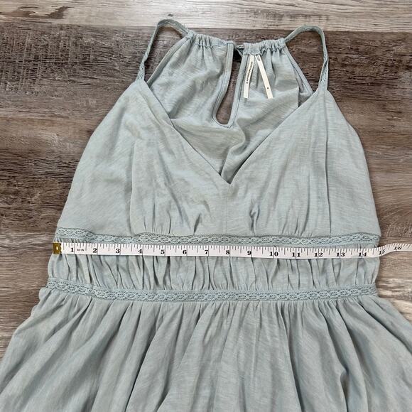 By Anthropologie Peplum Tank Top Light Sage Cotton Soft Ruffle Boho Indie - Picture 3 of 6